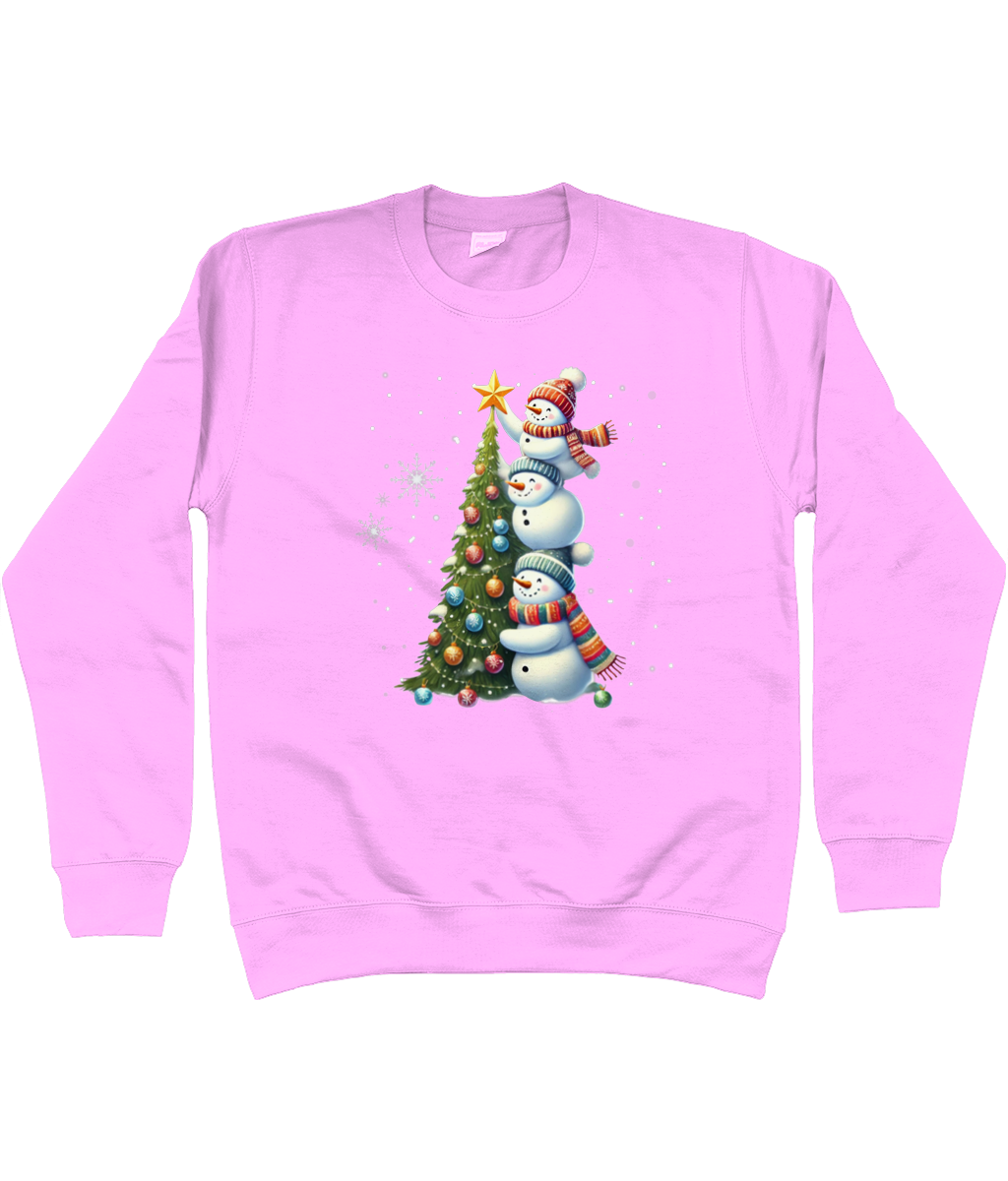 Kids Sweatshirt Cute Christmas Funny Snowman